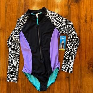 Speedo long sleeve one piece bathing suit NWT size S